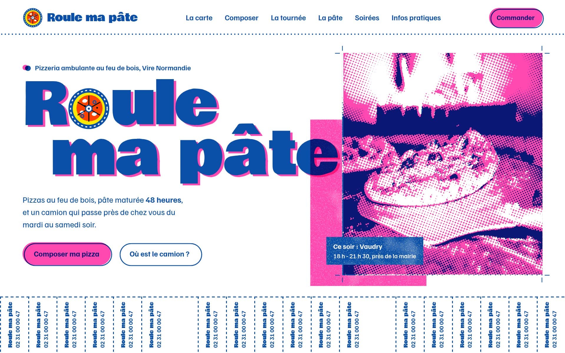 Page d'accueil du site proposé, sur ordinateur