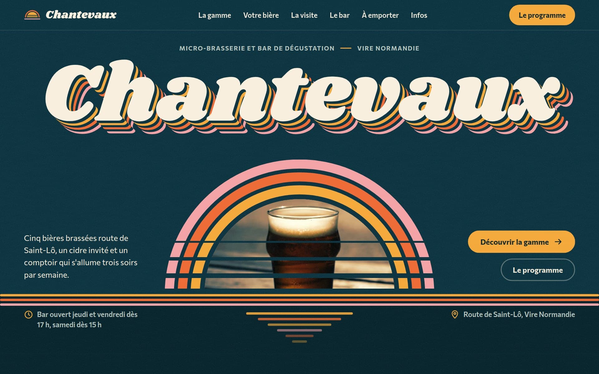 Page d'accueil du site proposé, sur ordinateur