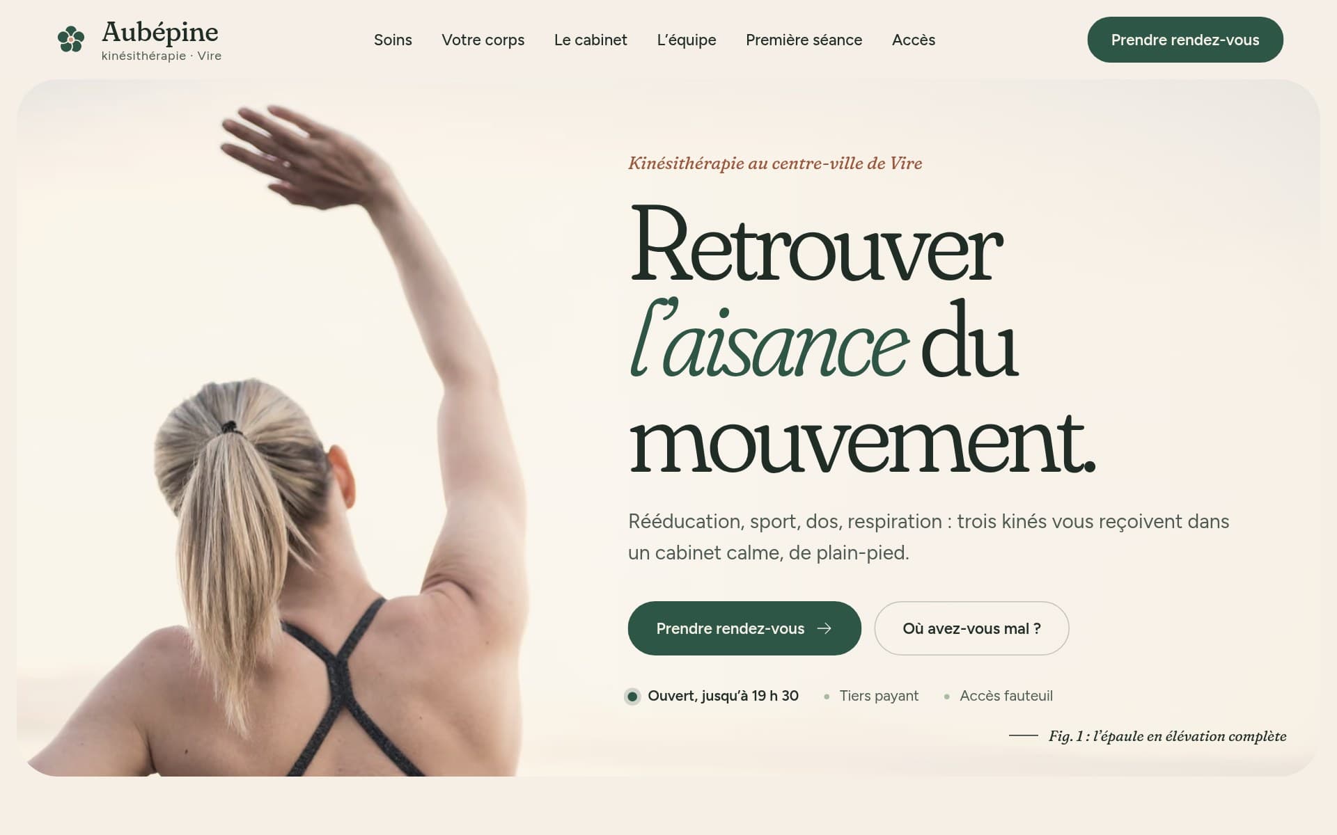 Page d'accueil du site proposé, sur ordinateur