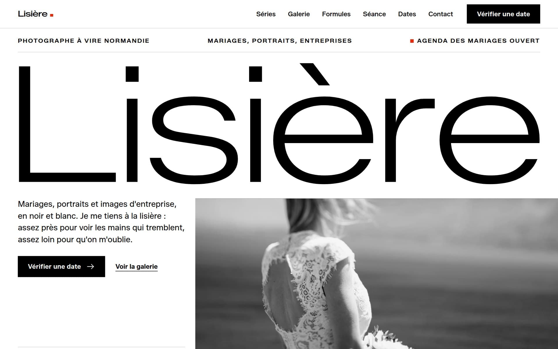 Page d'accueil du site proposé, sur ordinateur
